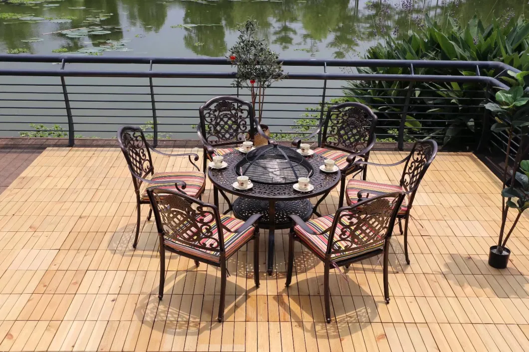 Outdoor Aluminum Tables and Chairs Outside The Courtyard Balcony Garden Outdoor Barbecue Table Marble Composite Tea Table