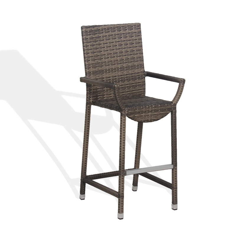 Outdoor Hotel Restaurant Dining Bar Stool Arm Rattan Chairs