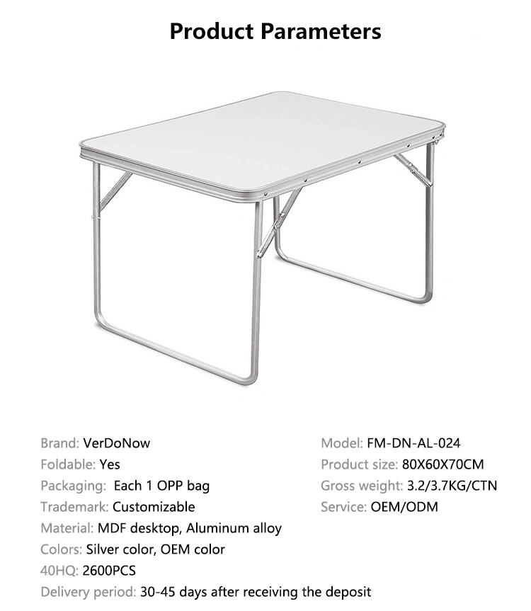 Lightweight Portable Folding Aluminum Alloy Picnic Table