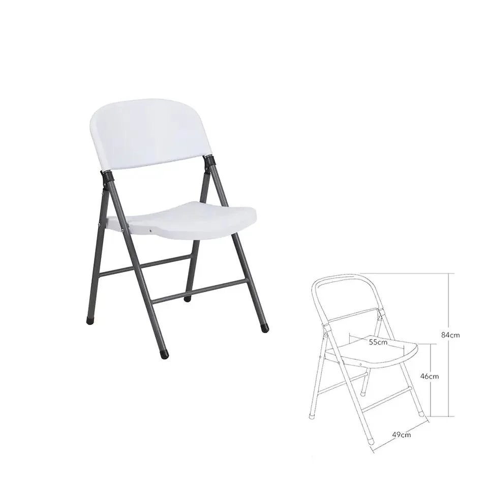 2023 Garden Camping Furniture Industrial Outdoor Steel Iron Metal Folding Chair for Dining Room