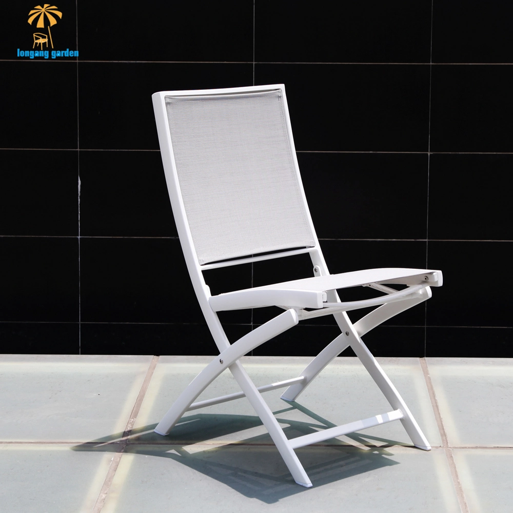 Space Saving Furniture, Outdoor Folding White Aluminum Dining Chairs