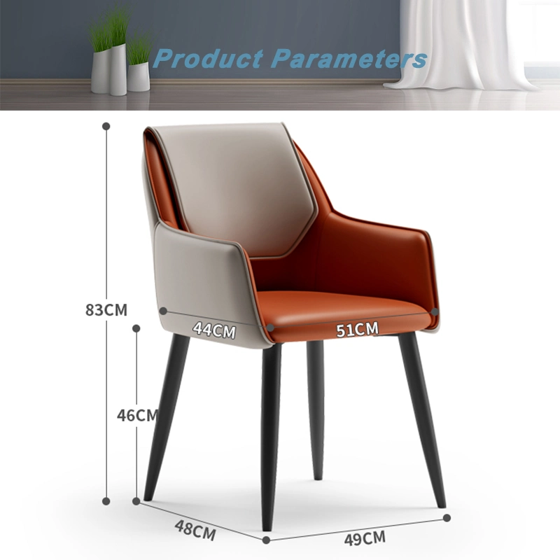 Nordic Home Restaurant Bedroom Furniture Industrial Fabric Leather Dining Chair for Hotel Kitchen