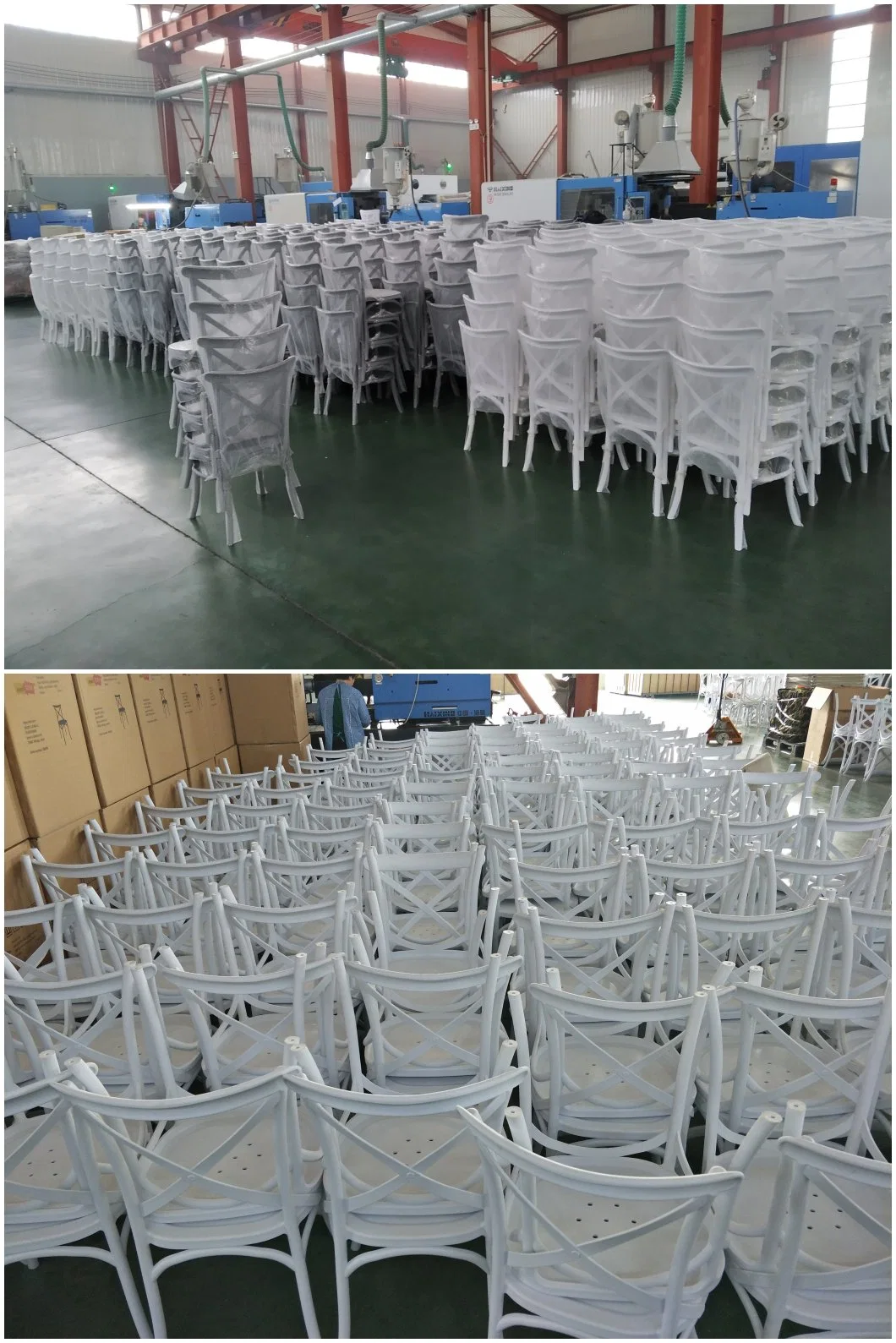 China Wholesale Hot Selling Crossback PP Plastic Party/Event/Banquet/Wedding Chair Price for Cross Back