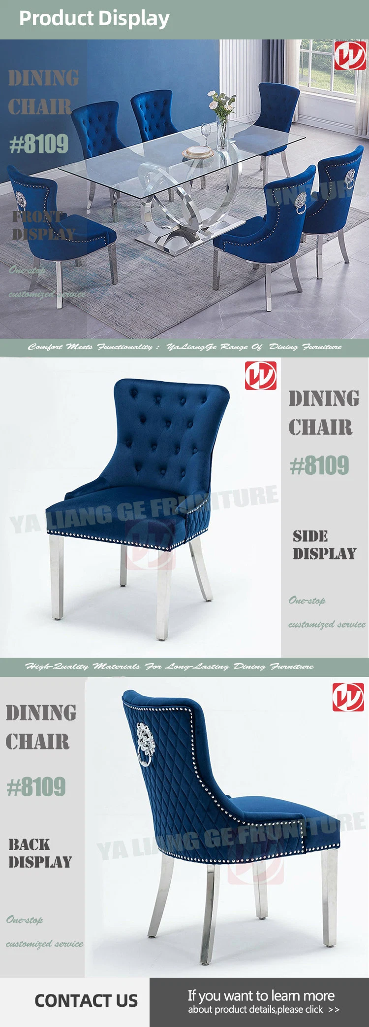 European Style Hotel Furinture Chair Grey Lether Silver Stainless Steel Banquet Dining Room Chair