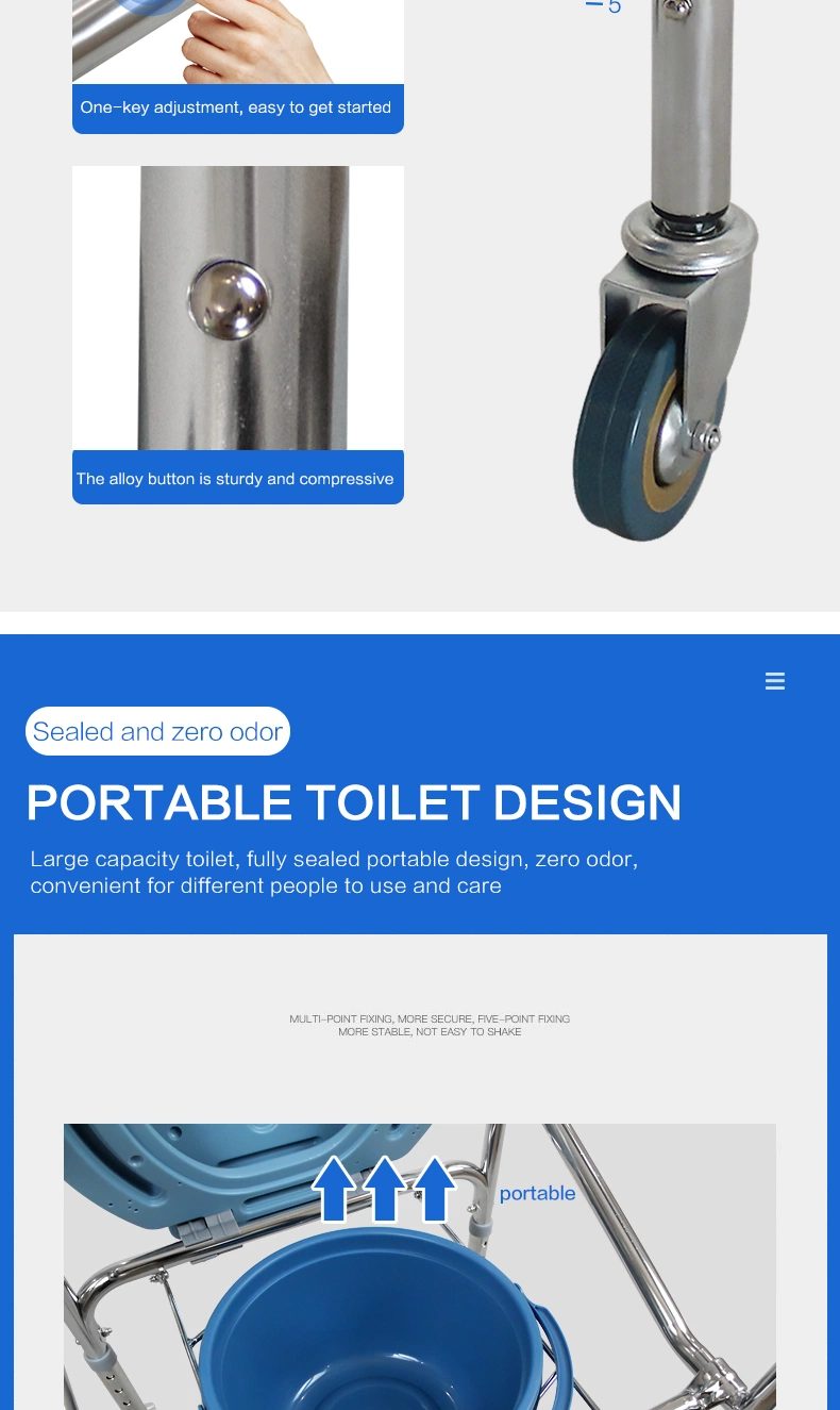 Toilet Chair with Wheels Pull out Commode for Patient