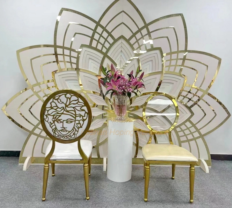 Gold King Throne High Back Wedding Background Decor Dining Chair