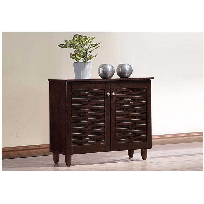 Modern Dark Brown Household Entrance Wooden Shoe Cabinet 0238