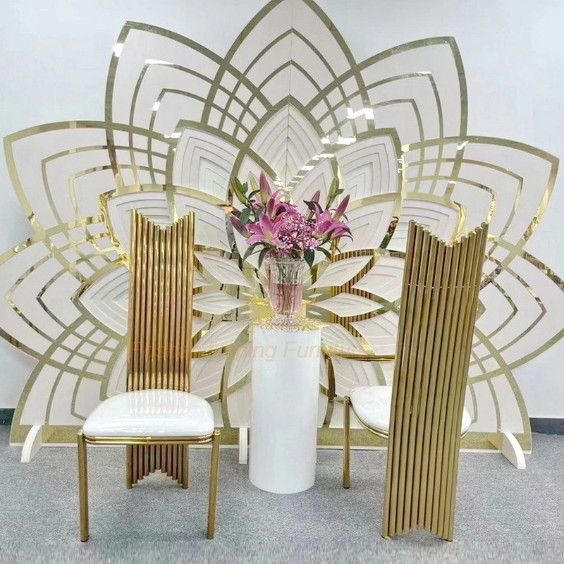 Gold King Throne High Back Wedding Background Decor Dining Chair