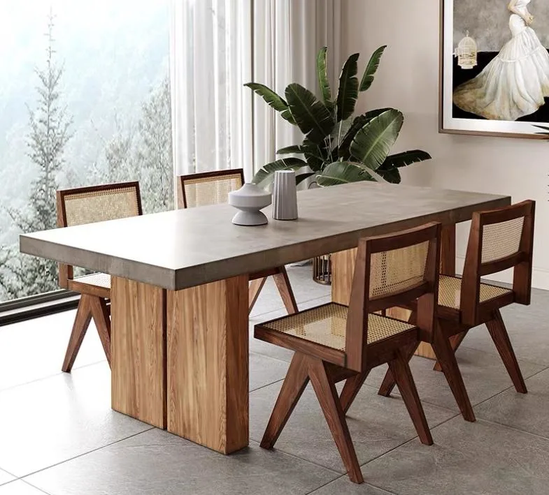 Modern Furniture Solid Wood Solid Back Side Chairs Cane Dining Chair