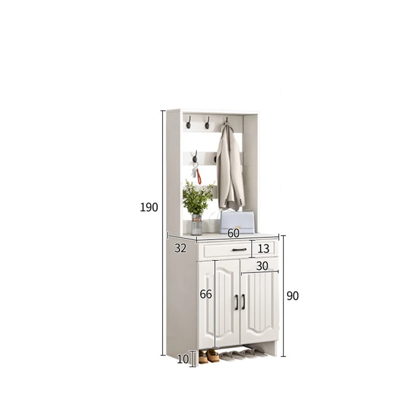 Shoe Cabinet Household Entrance Door Can Hang Clothes Modern, Simple and Economical Door-to-Door Storage Porch Hall Cabinet Multi-Layer Shoe Rack