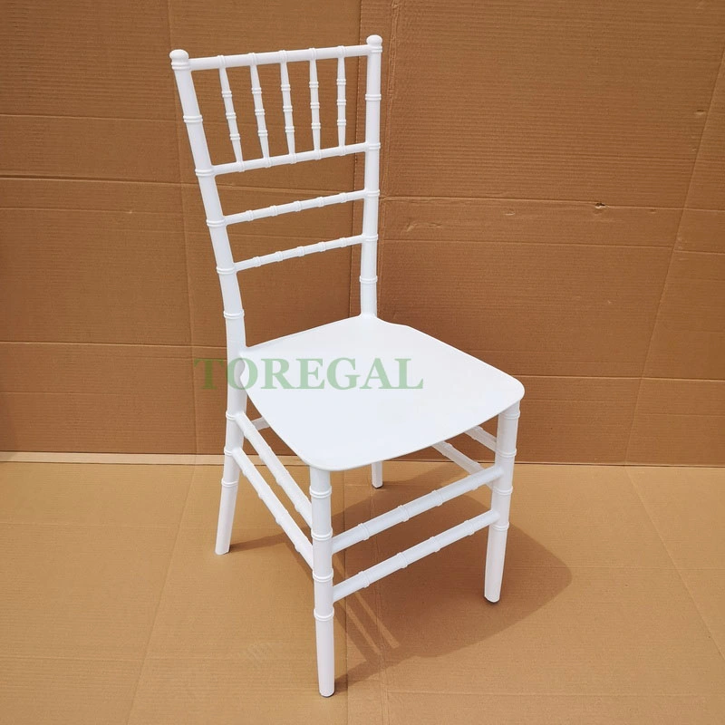 White Color Monobloc PP Plastic Chaise Chiavari Tiffany Chairs