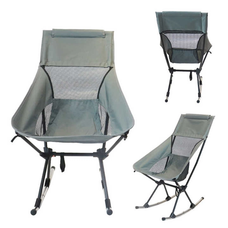 Outdoor Aluminum Portable Foldable Fishing Camping Folding Rocking Moon Chair