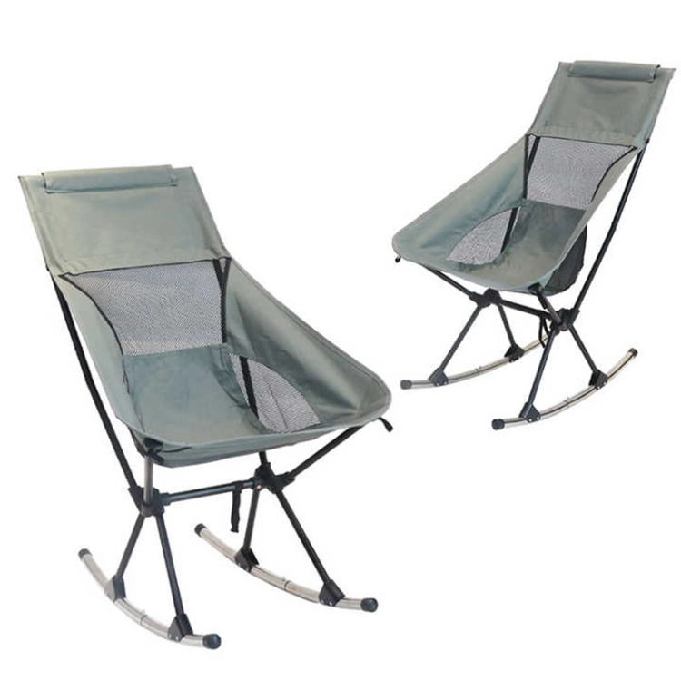 Outdoor Aluminum Portable Foldable Fishing Camping Folding Rocking Moon Chair