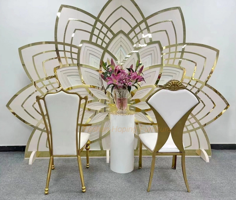 Gold King Throne High Back Wedding Background Decor Dining Chair