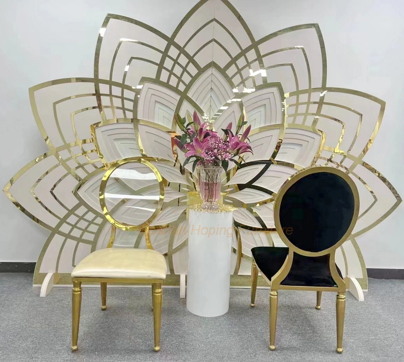 Gold King Throne High Back Wedding Background Decor Dining Chair