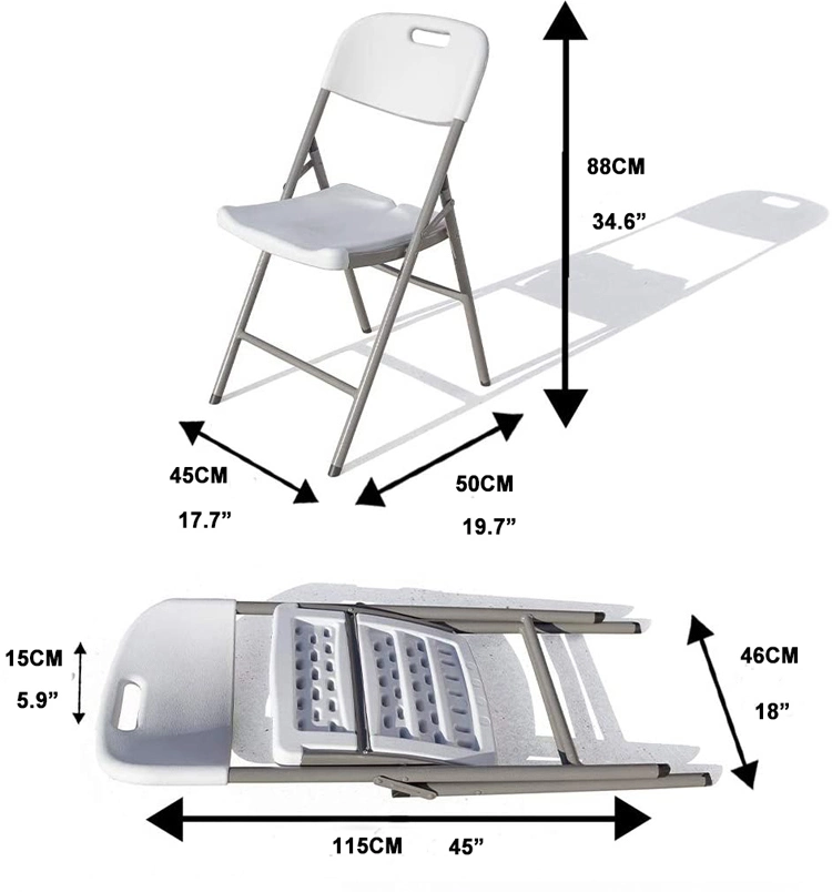 2023 Garden Camping Furniture Industrial Outdoor Steel Iron Metal Folding Chair for Dining Room