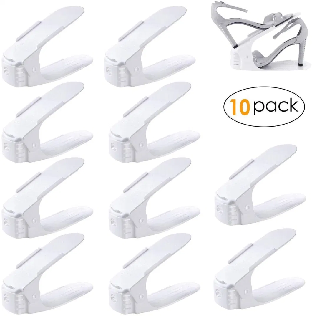 4-Step Adjustable Double Layer Stack - Space Saving Shoe Storage Rack Holder