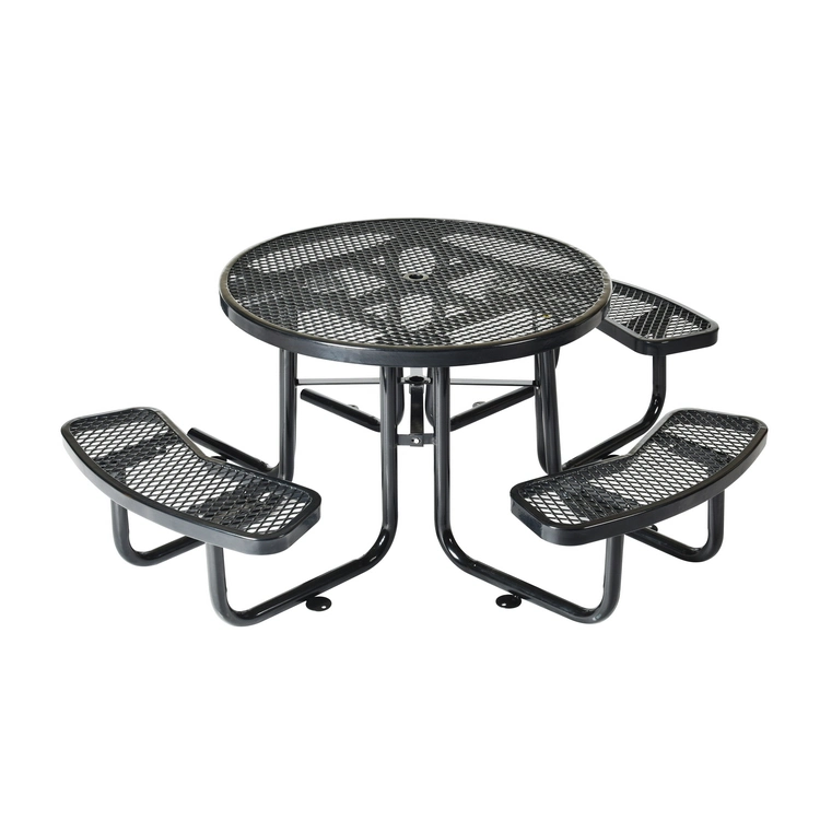 46&quot; Ada Outdoor Mesh Round Table Garden Metal Picnic Table