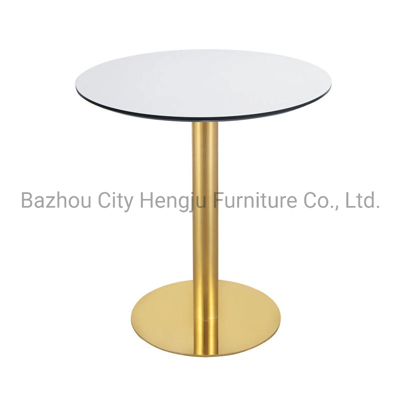 Modern Luxury Round Dining Table Set 4 Seater 6 8 Dining Room Furniture Dining Table Set Glass Top Bar Table Stainless Steel Wedding Use