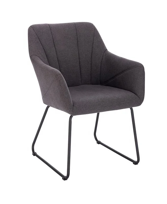 Retro Furniture Upholstered Dining Armchairs Dark Grey PU Side Chair