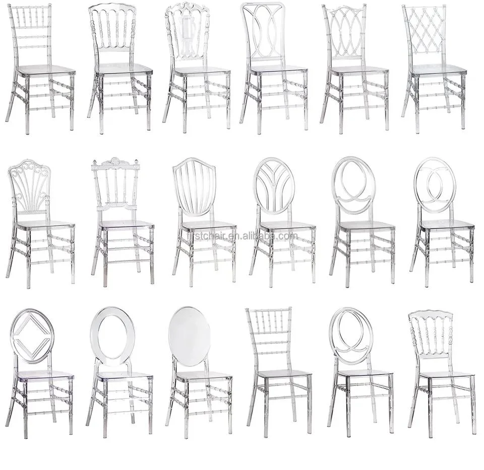 Crystal Clear Chairs Hotel Wedding Commercial Bamboo Chairs Napoleon Chairs Outdoor Wedding Party Transparent Banquet Chairs