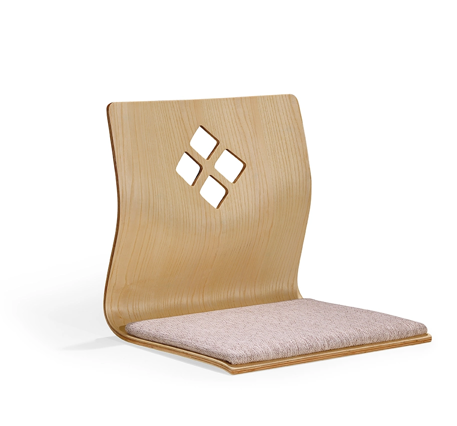 Ergonomic Ply Wood Board Legless Floor Tatami Chair with Pad