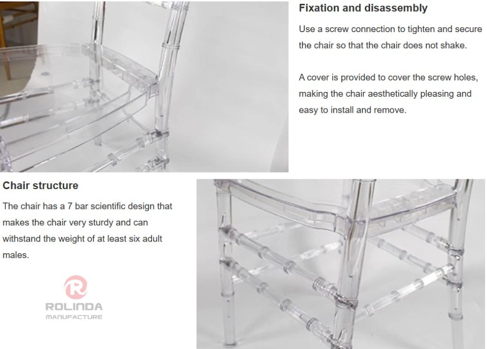 New Design Transparent Plastic Resin Tiffany Chiavari Chair Crystal Ice Stacking Chair with Designer Back Chair for Wedding Banquet Dining Chairs