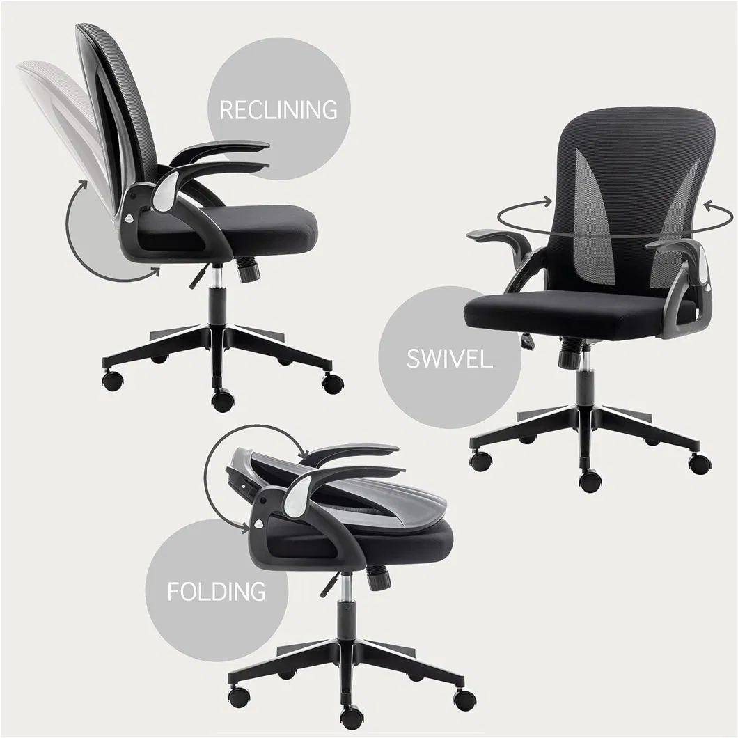 Folding Office Chair for Small Spaces Ergonomic Mesh Computer Chair for Bedroom Desk Chair for Home Work