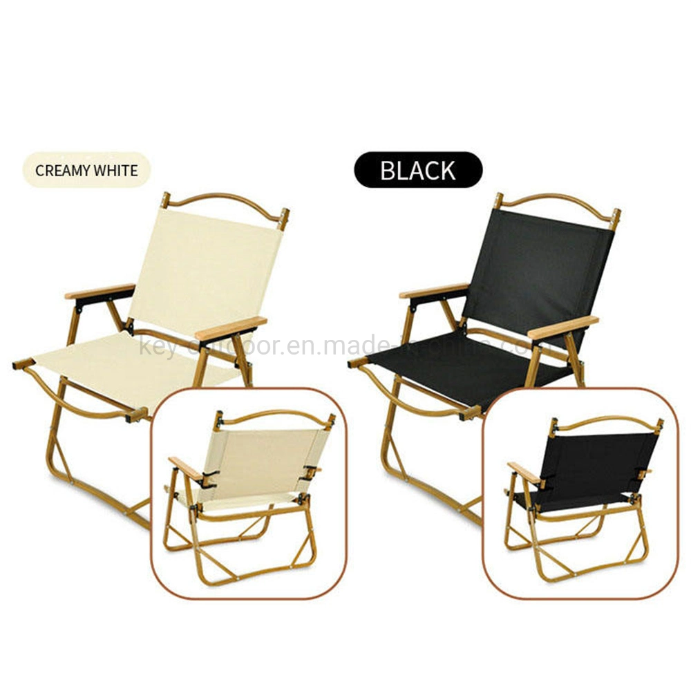 Outdoor Kids Camping Chair Wood Furniture Kermit Chair Wood Grain Aluminum Compact Portable Folding Kids Beach Chair