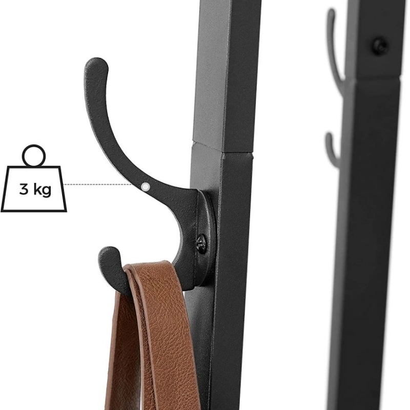 Iron Wood Combination Vintage Coat Rack with Shelf and Hook 0629