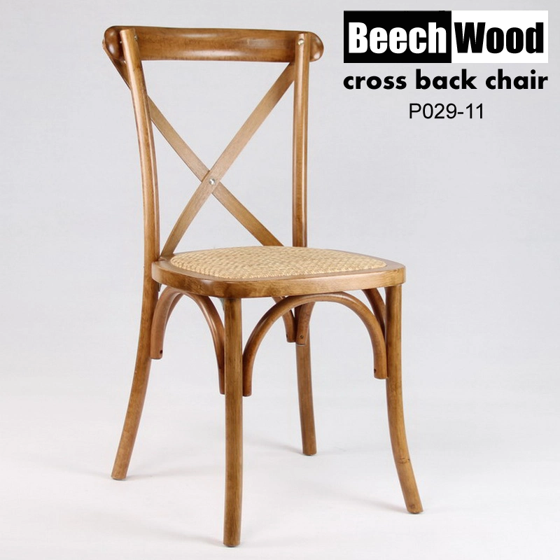 Wholesale China Antique Wood Resin Cross Back Wedding Restaurant Dining Chair