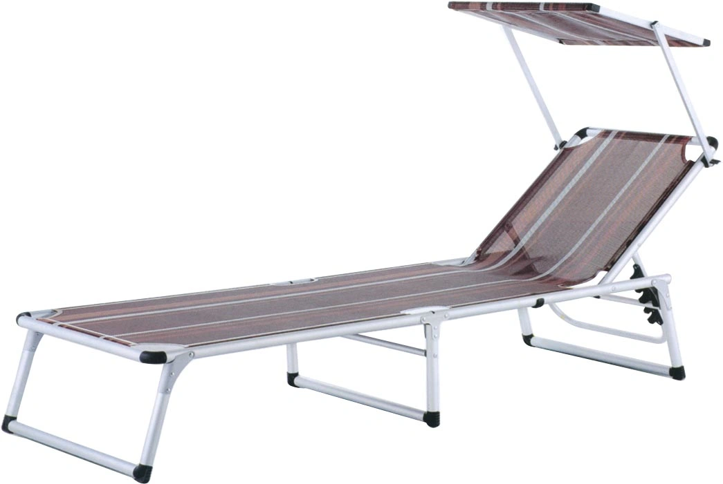 Outdoor Patio Portable Folding Chaise Lounge Chair with Aluminum Frame and Textilene Fabric