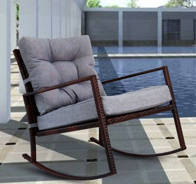 Hot Sale Rattan Natural Rocking Chair Fashionable Frame Outdoor Rattan Style Rocking Chair