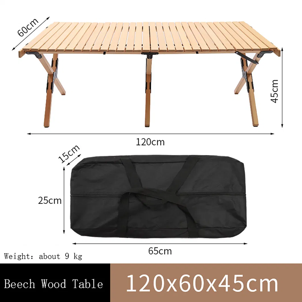 Wholesale Outdoor Portable Wooden Omelet Tables Picnic Camping Travel Leisure Beach Bamboo Folding Table