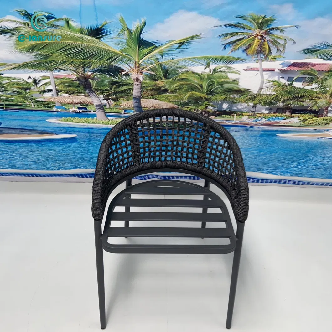 Modern Furniture-Aluminum Frame Rope Leisure Round Outdoor Lounge Chair