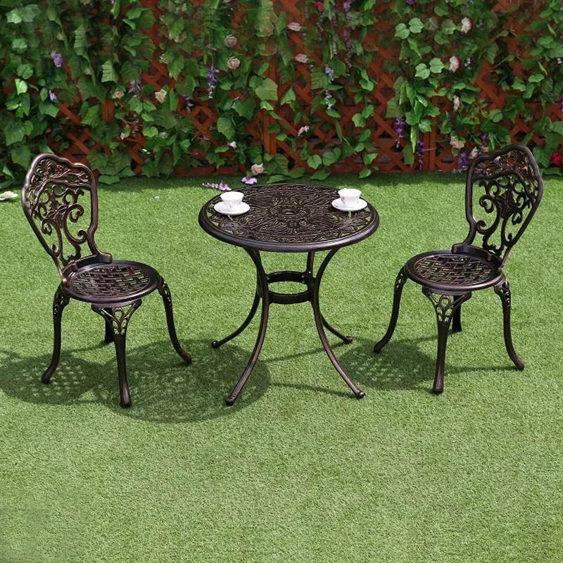 Comfortable Outdoor Resort Yard Balcony Patio Furniture Cast Aluminum Garden Chair and Table Aluminum Dining Set