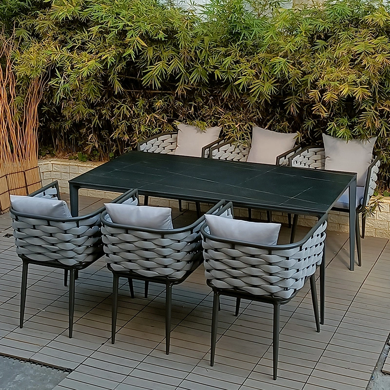 Hot Sale Commercial Hotel Restaurant Outdoor Dining Table and Chair Modern Patio Dining Rattan Chairs and Table