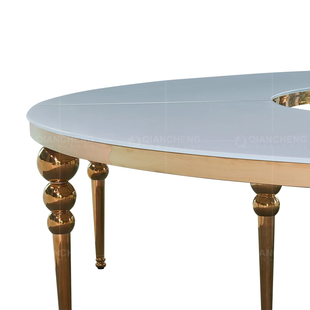 Wholesale Luxuary Golden Stainless Steel Used Banquet Tables and Chairs