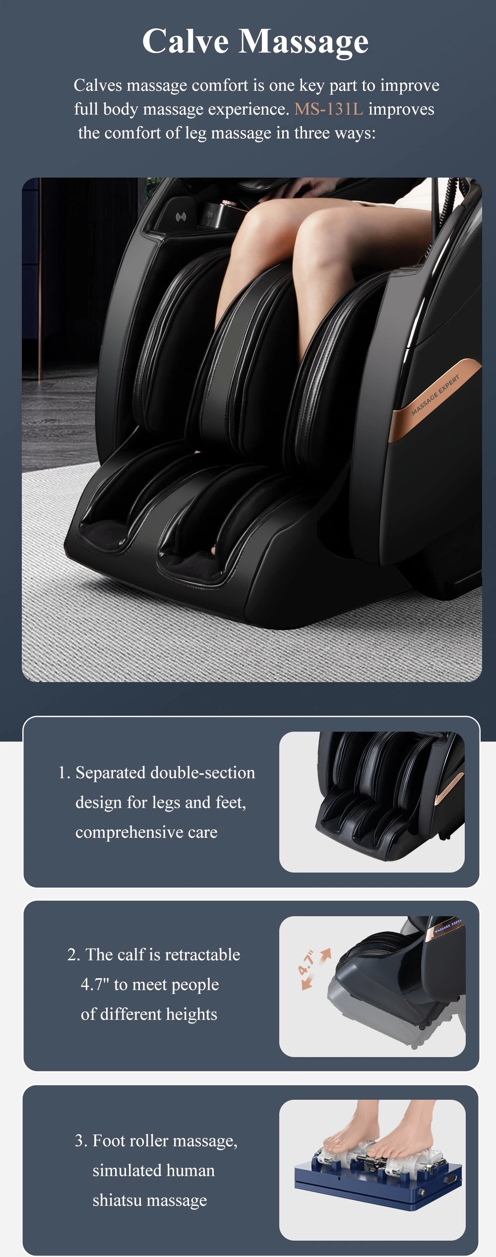 New Arrival Antigravity Body Stretch 4D Massage Office Chair Full Body