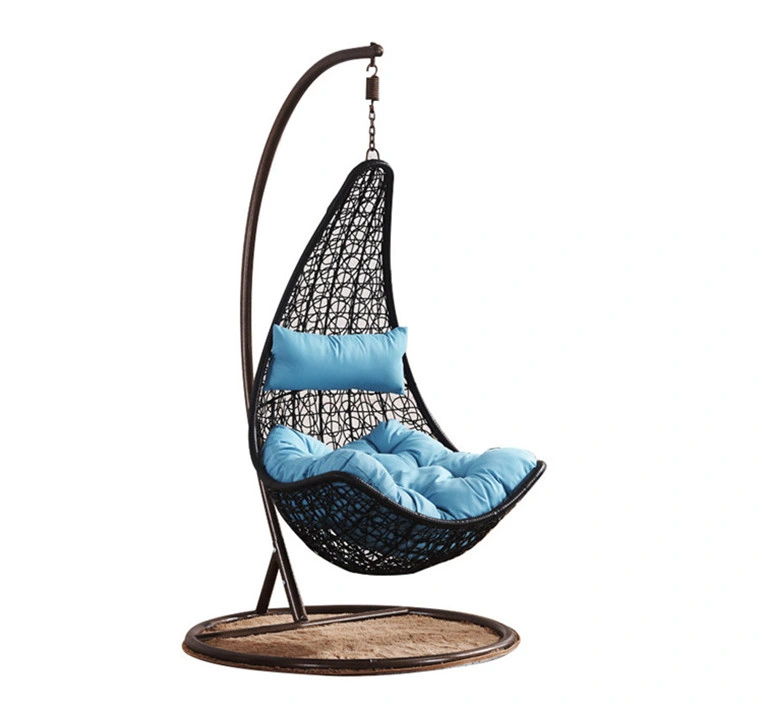 High Quality Factory Hotel Patio Rattan Metal Hanging Swing Chair