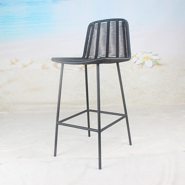 Cheap Price Black Aluminum Wicker Outdoor Patio Restaurant Dining Bar Chair