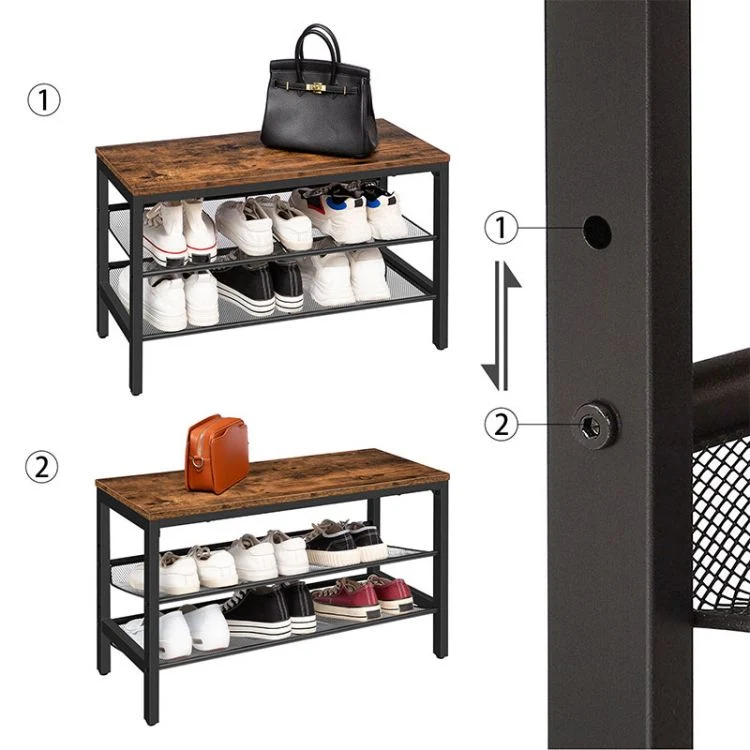 Wholesale 01hx 3-Tier Shoe Bench Shoe Rack with Seat Shelf