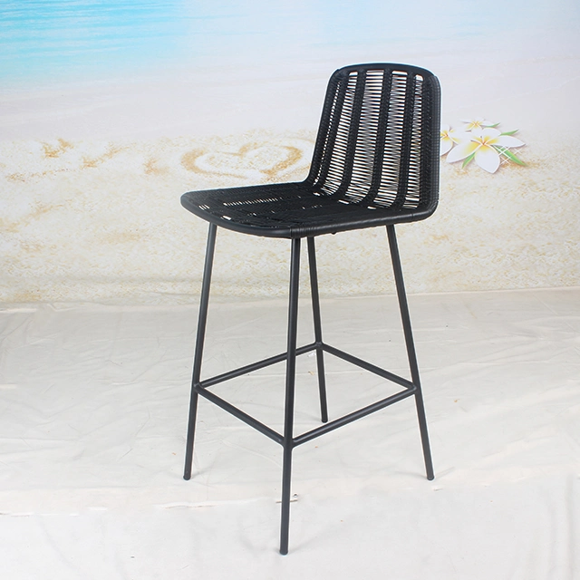 Cheap Price Black Aluminum Wicker Outdoor Patio Restaurant Dining Bar Chair