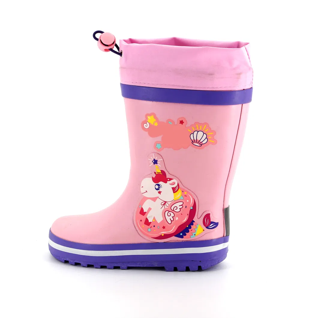 Rubber Wellies Outdoor Waterproof Kids Rain Boots Printed Hard Wearing Footwear Shoes