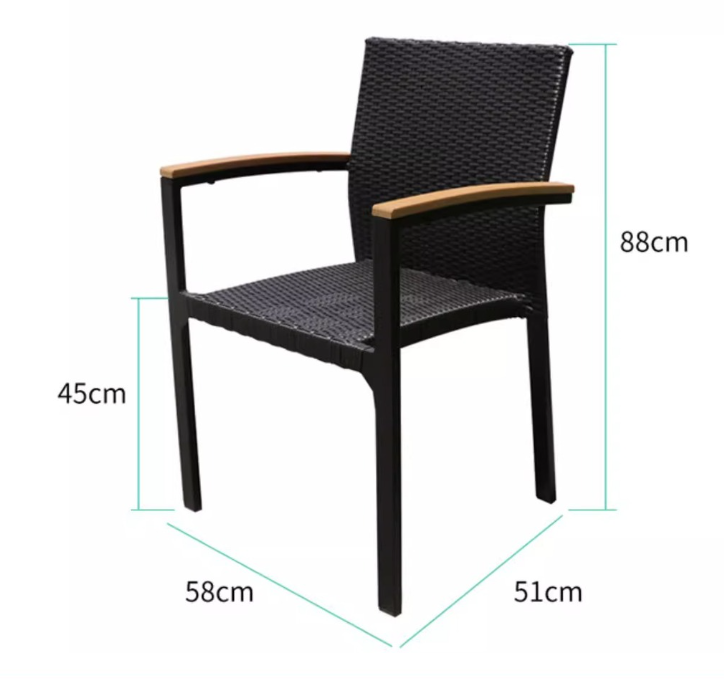 2023 Hot Sale Patio Garden Chair Courtyard Outdoor Waterproof Stackable Chair