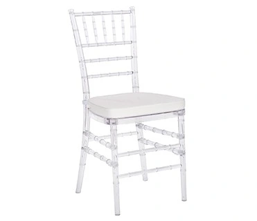 Wholesale Cheap Price Clear Plastic Resin Chivari Tiffany Phoenix Napoleon Transparent Hotel Chiavari Chair for Wedding