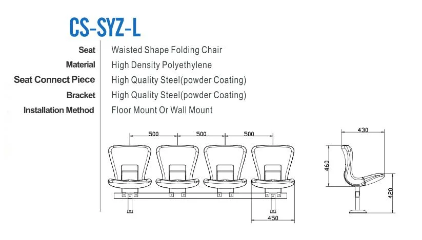 Anti-UV Plastic Folding Chair for Stadium, Soccer Stadium Tip up Seat, Gym VIP Chair