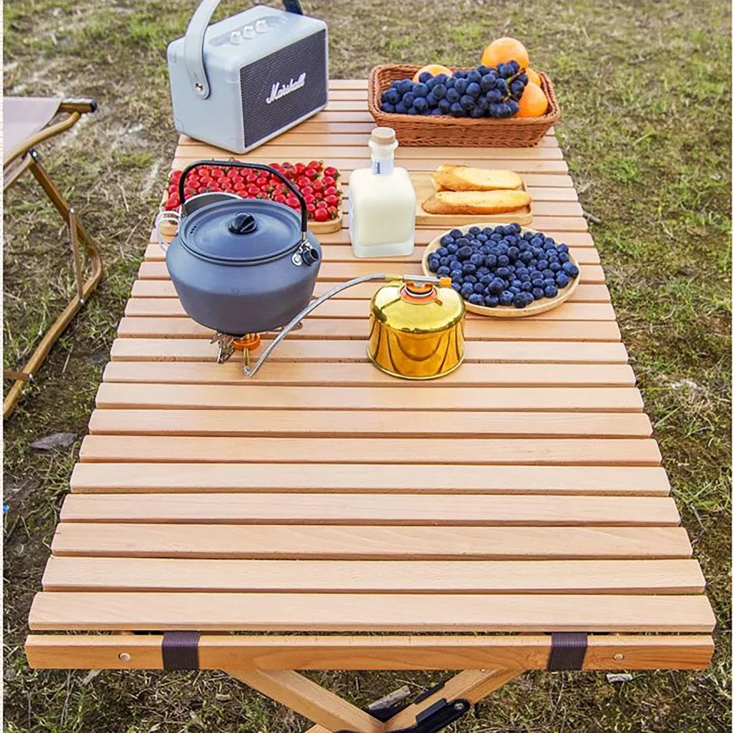 Wholesale Outdoor Portable Wooden Omelet Tables Picnic Camping Travel Leisure Beach Bamboo Folding Table