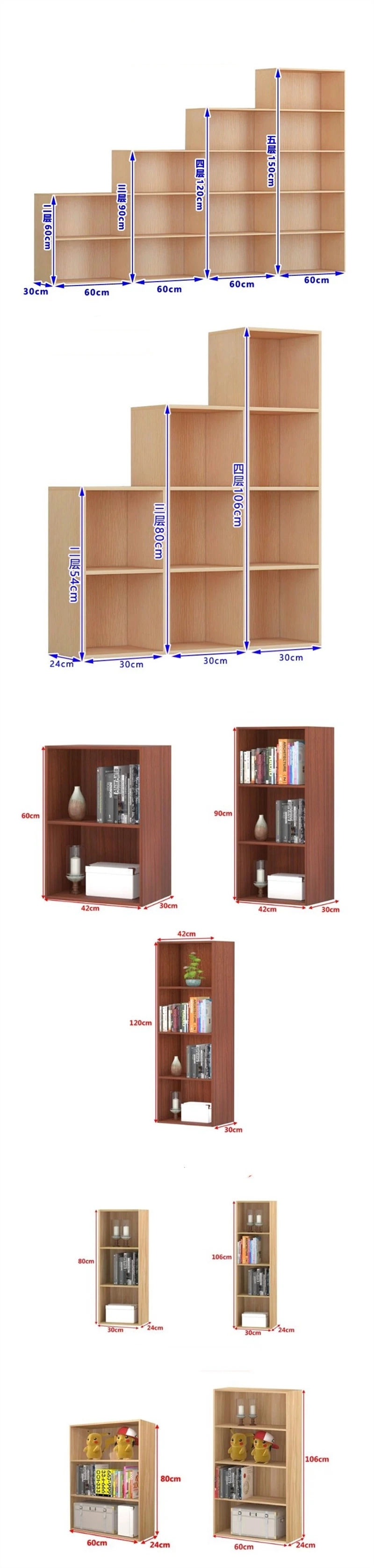 Modern Wooden Modular Office Furniture Hallway Storage Cabinet Racking MDF Book Shelf Display Library Bookcase