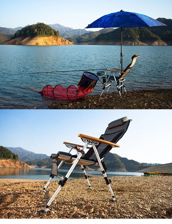 Leisure Outdoor Garden Patio Lounge Chair Folding Zero Gravity Recliner Chair Lazy Beach Chair Camping Fishing Chair with Armrest and Cup Holder